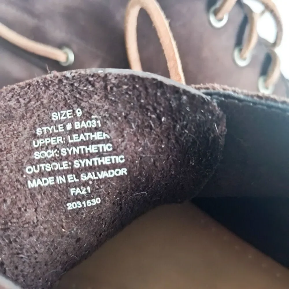 J.Crew Classic Brown Leather Mens Ankle Chukka Boots BA031 Size 9M Preppy Casual